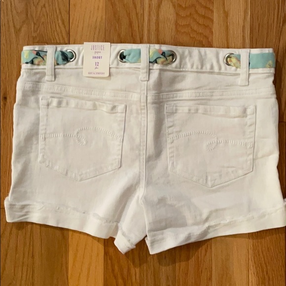 NWT Justice 12 Plus White Jean Shorts - Picture 2 of 7